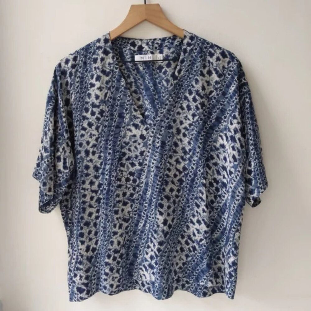 Blue and floral top